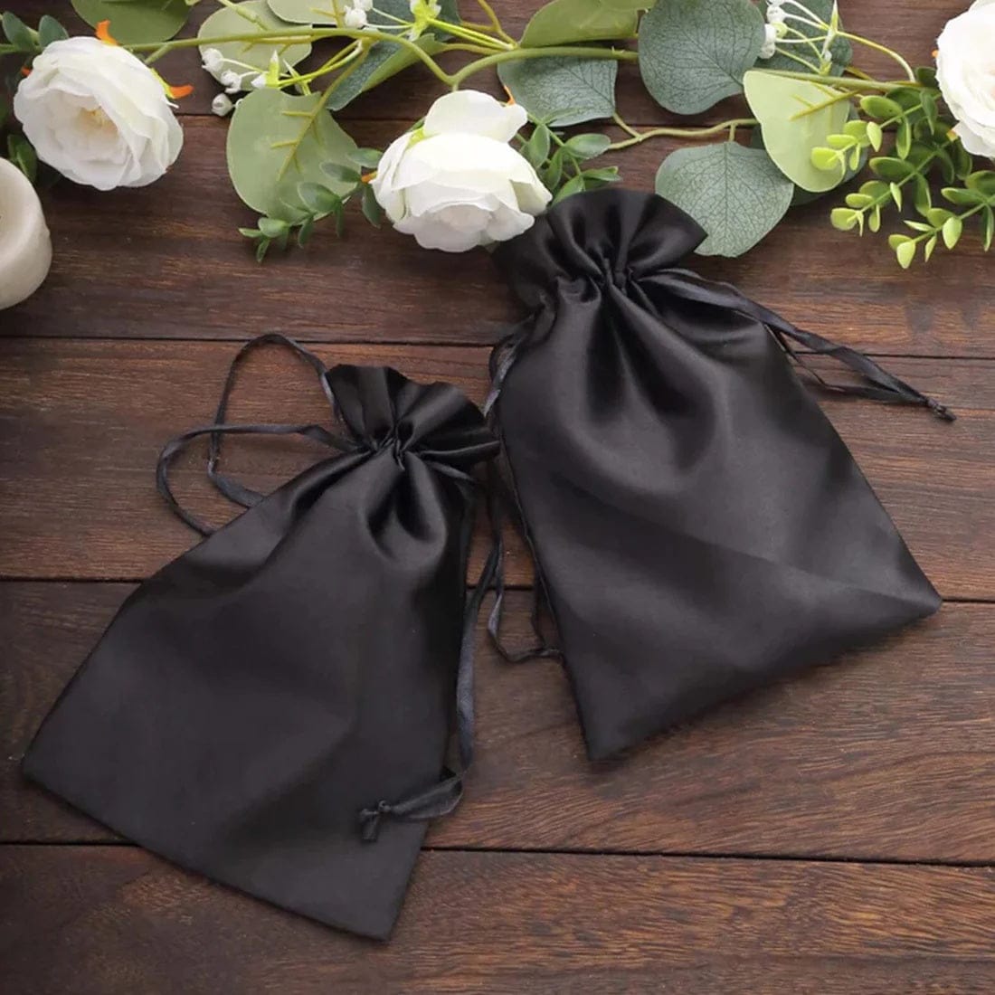 60 Favor Bags 6x9 in Satin Wedding Party Drawstring Pouch