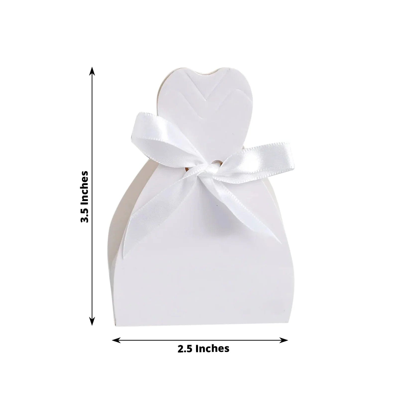 100 White Wedding Dress Favor Gift Boxes with Ribbon Ties