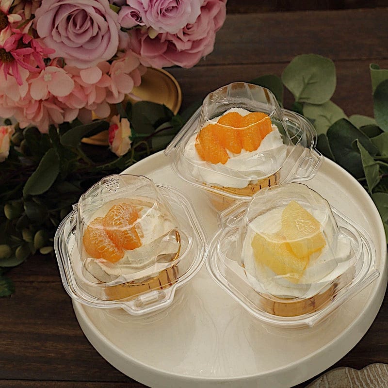 20 Pack Clear Plastic Cupcake Boxes - 4-Compartment Dessert Containers For Bakery, Parties & Events