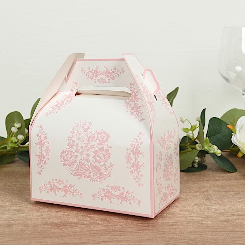 25 Floral Printed Tote Gift Boxes Party Favor Holders