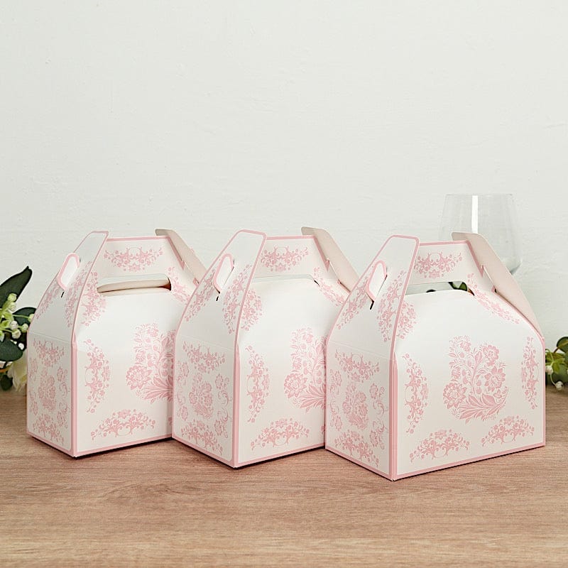 25 Floral Printed Tote Gift Boxes Party Favor Holders