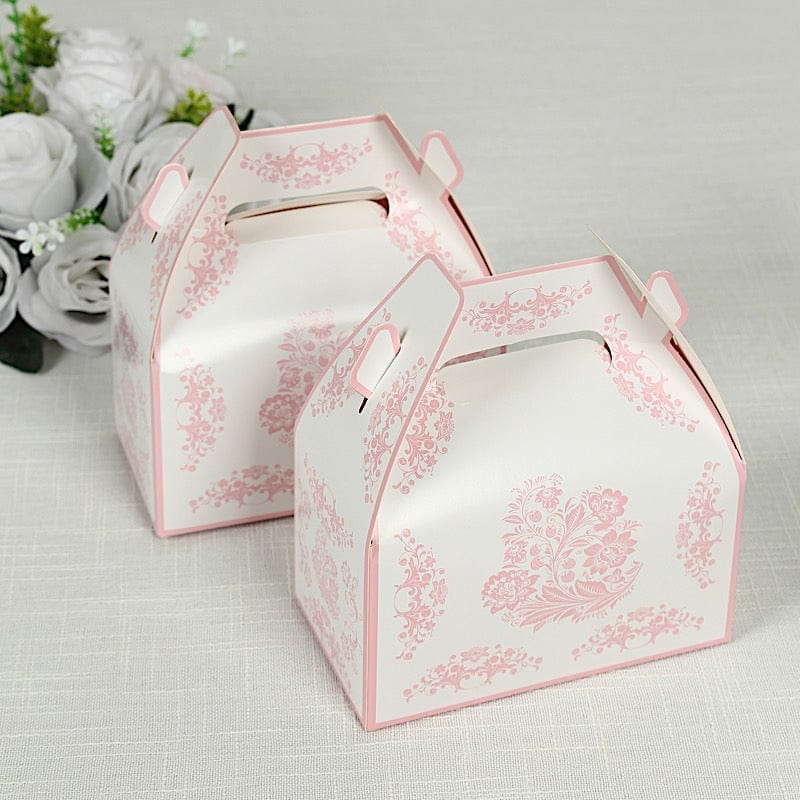 25 Floral Printed Tote Gift Boxes Party Favor Holders