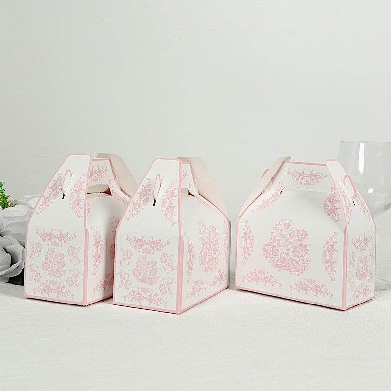 25 Floral Printed Tote Gift Boxes Party Favor Holders