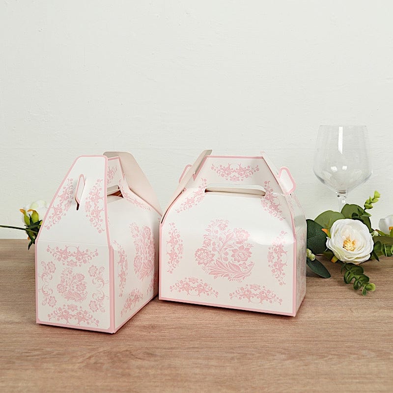 25 Floral Printed Tote Gift Boxes Party Favor Holders