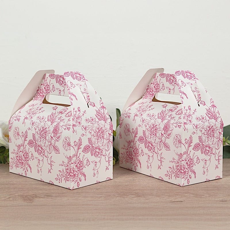 25 Floral Printed Tote Gift Boxes Party Favor Holders
