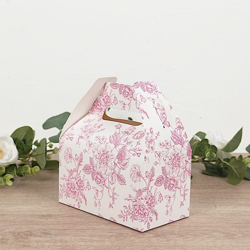 25 Floral Printed Tote Gift Boxes Party Favor Holders