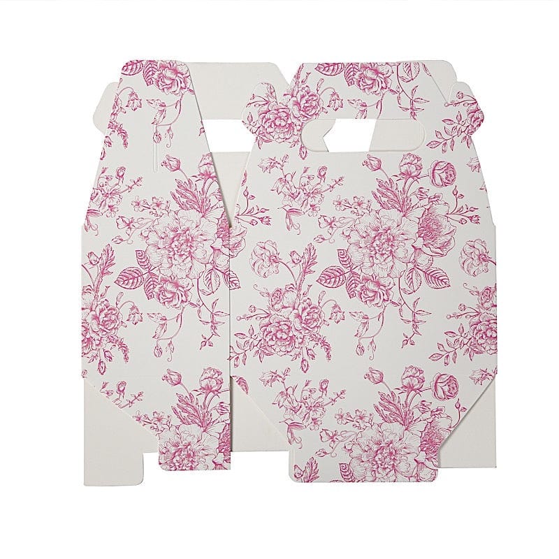 25 Floral Printed Tote Gift Boxes Party Favor Holders