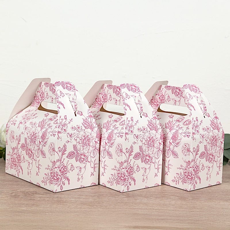 25 Floral Printed Tote Gift Boxes Party Favor Holders