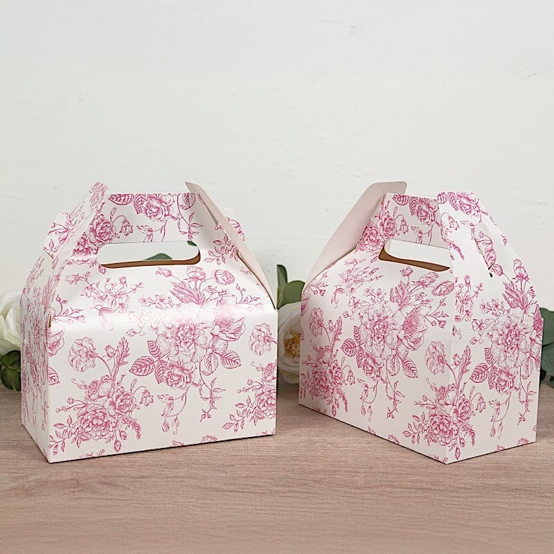 25 Floral Printed Tote Gift Boxes Party Favor Holders