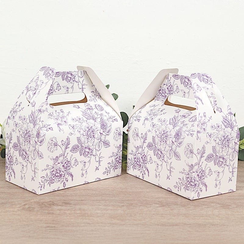 25 Floral Printed Tote Gift Boxes Party Favor Holders