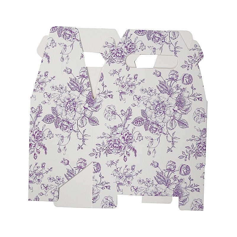 25 Floral Printed Tote Gift Boxes Party Favor Holders