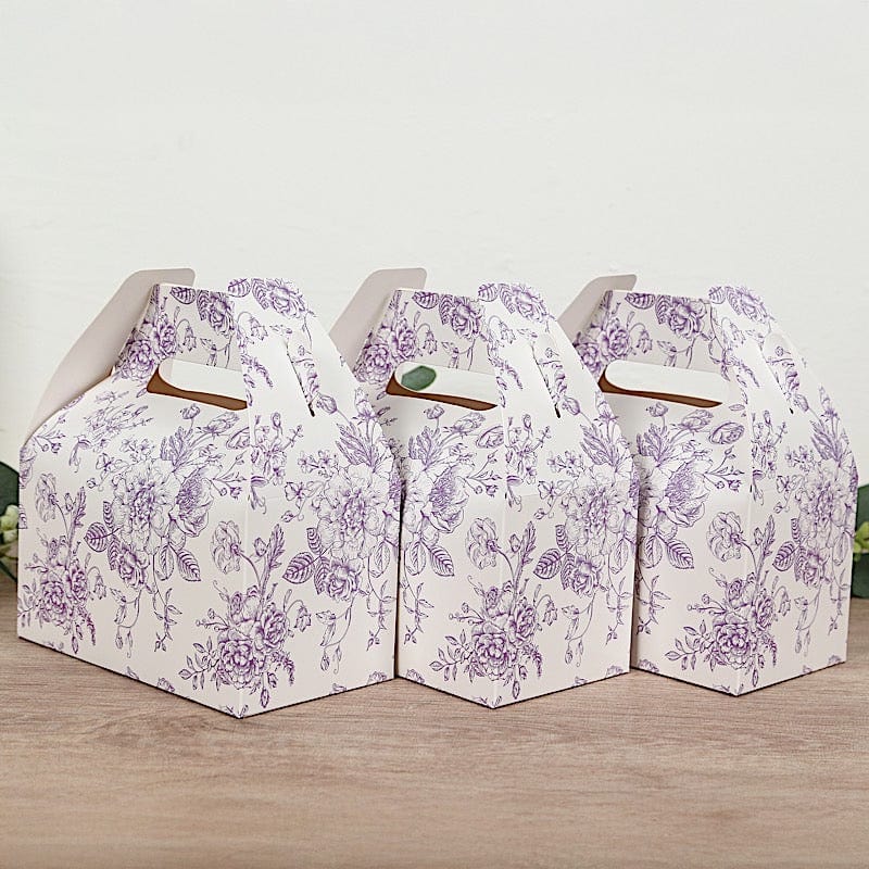 25 Floral Printed Tote Gift Boxes Party Favor Holders
