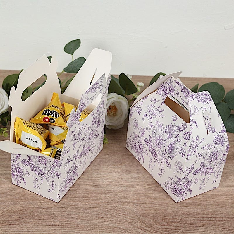 25 Floral Printed Tote Gift Boxes Party Favor Holders