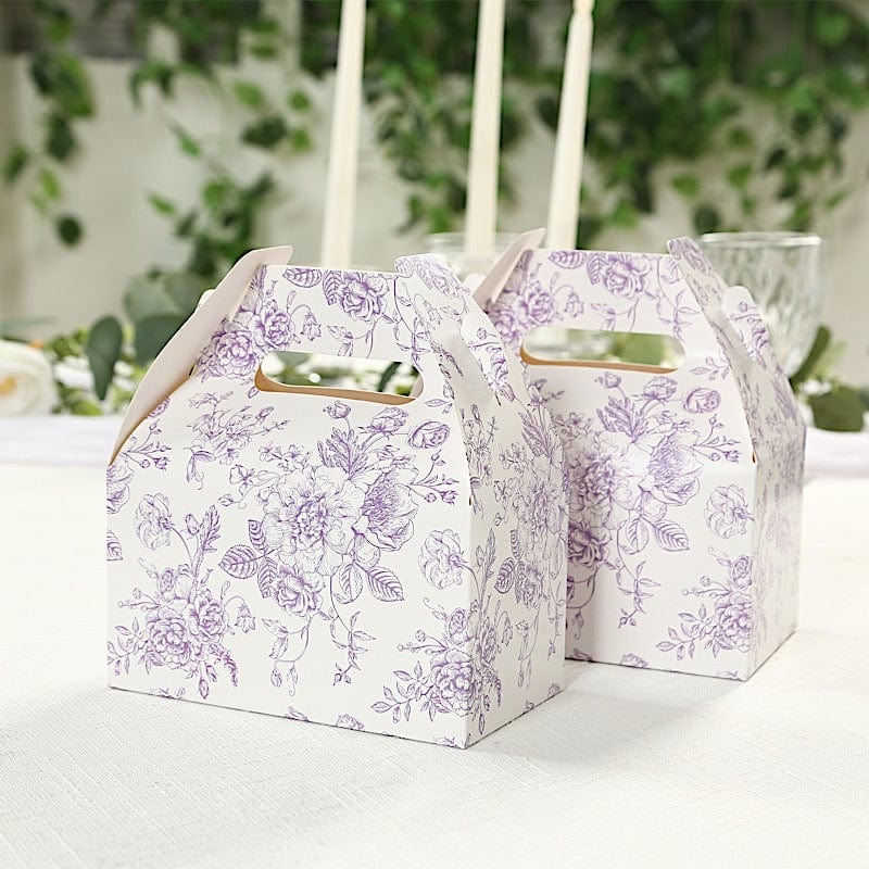 25 Floral Printed Tote Gift Boxes Party Favor Holders