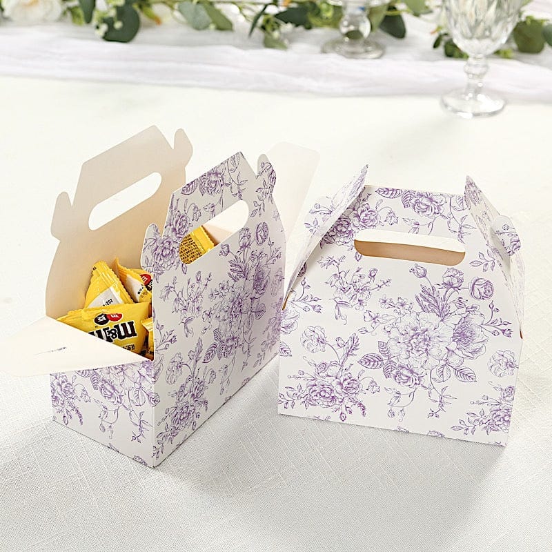25 Floral Printed Tote Gift Boxes Party Favor Holders