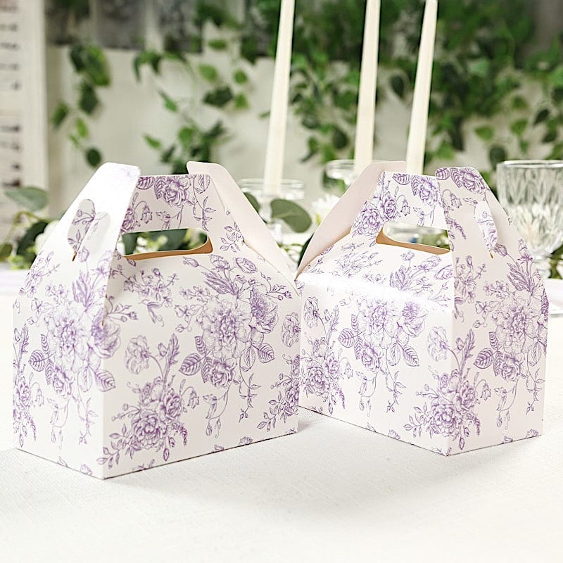 25 Floral Printed Tote Gift Boxes Party Favor Holders