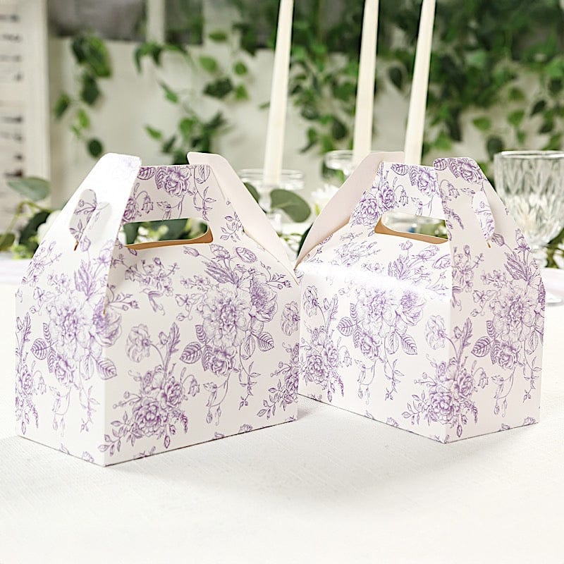 25 Floral Printed Tote Gift Boxes Party Favor Holders