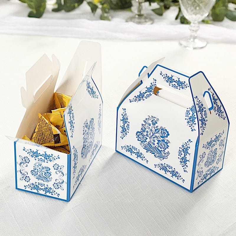 25 Floral Printed Tote Gift Boxes Party Favor Holders