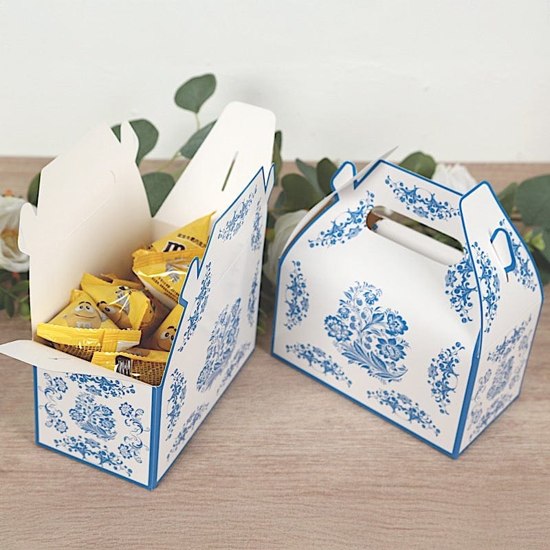 25 Floral Printed Tote Gift Boxes Party Favor Holders