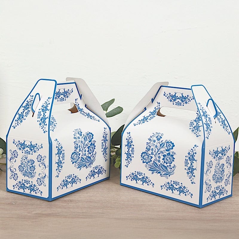 25 Floral Printed Tote Gift Boxes Party Favor Holders