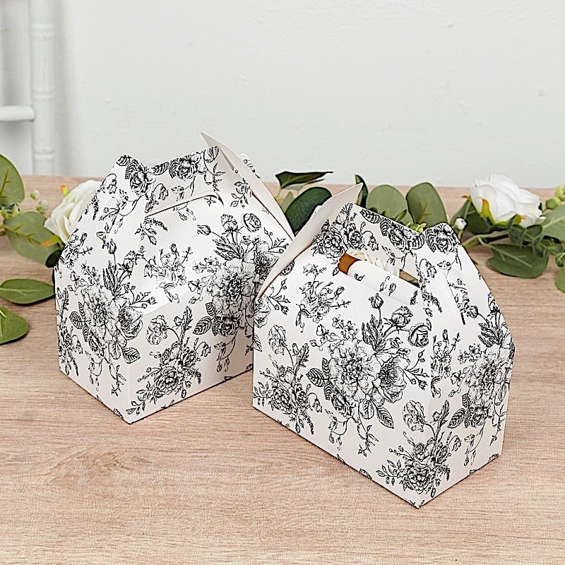 25 Floral Printed Tote Gift Boxes Party Favor Holders