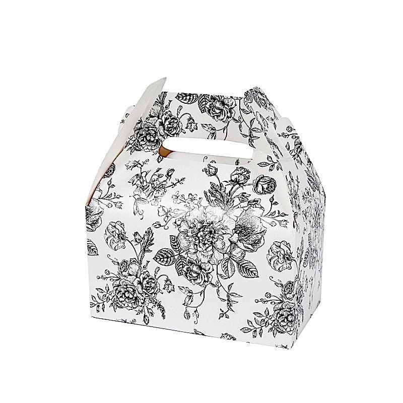 25 Floral Printed Tote Gift Boxes Party Favor Holders