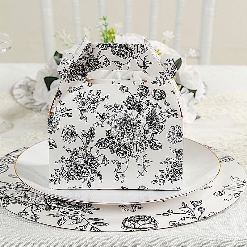 25 Floral Printed Tote Gift Boxes Party Favor Holders