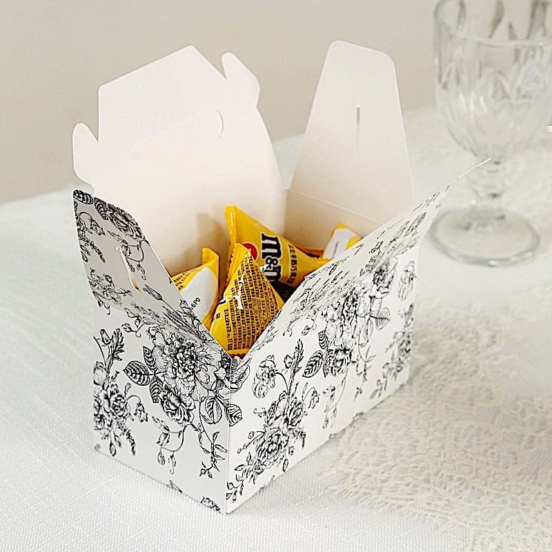 25 Floral Printed Tote Gift Boxes Party Favor Holders