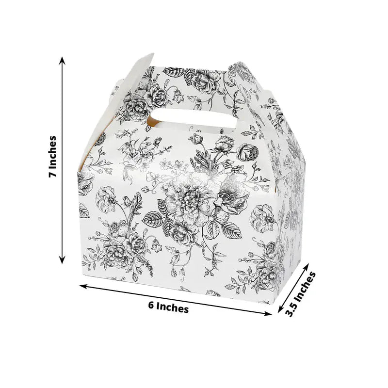 25 Floral Printed Tote Gift Boxes Party Favor Holders