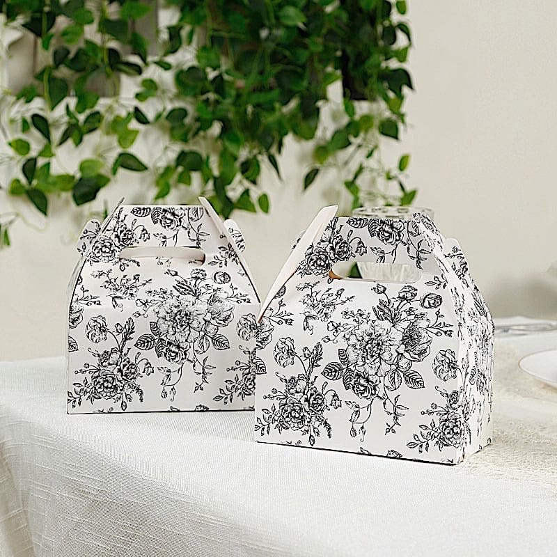 25 Floral Printed Tote Gift Boxes Party Favor Holders