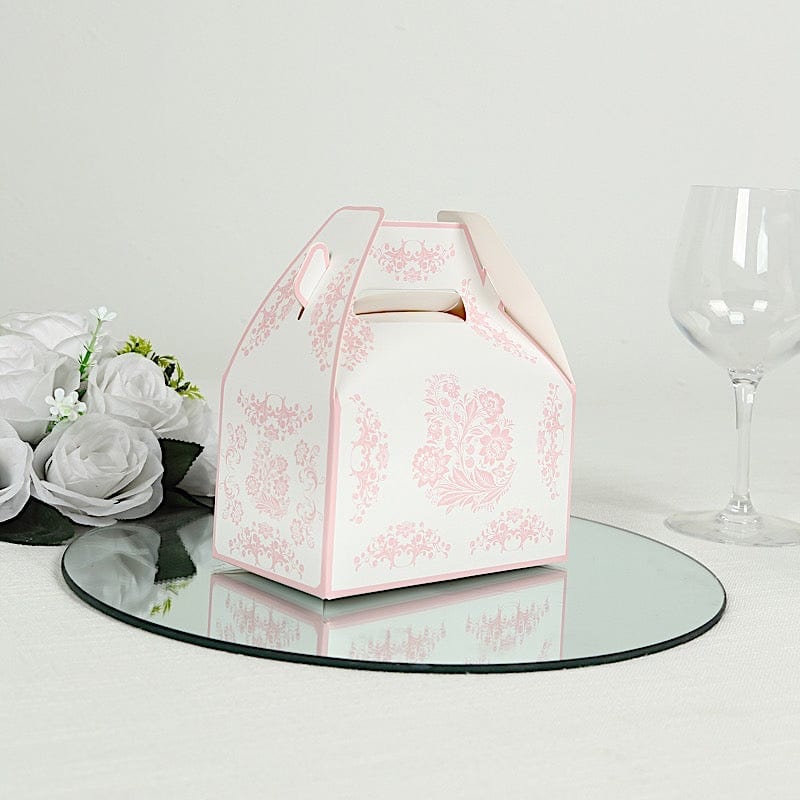 25 Floral Printed Tote Gift Boxes Party Favor Holders