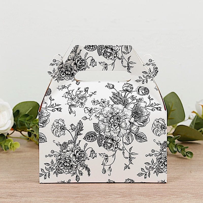 25 Floral Printed Tote Gift Boxes Party Favor Holders