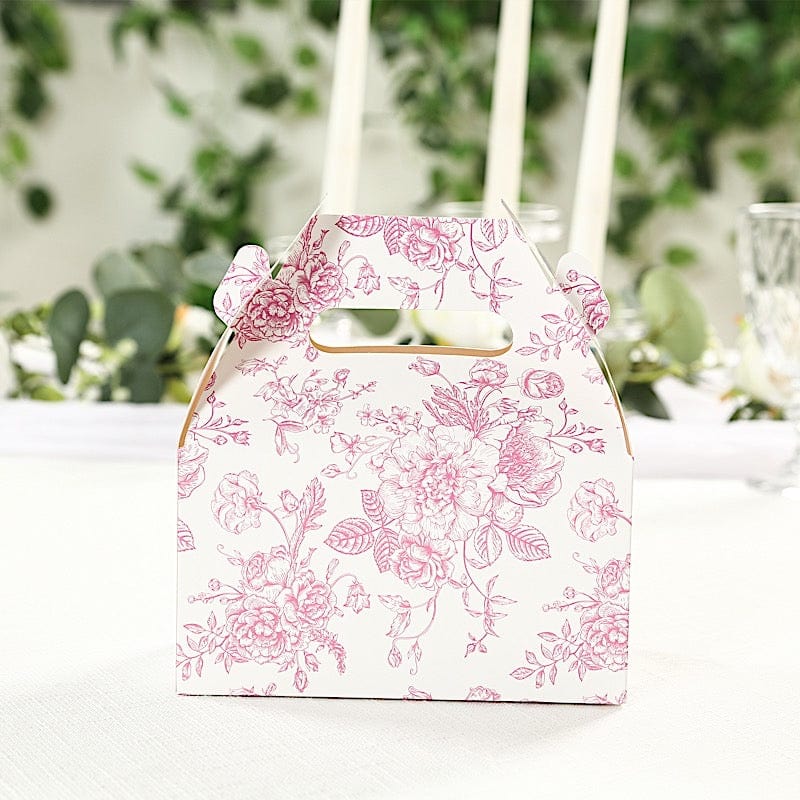 25 Floral Printed Tote Gift Boxes Party Favor Holders