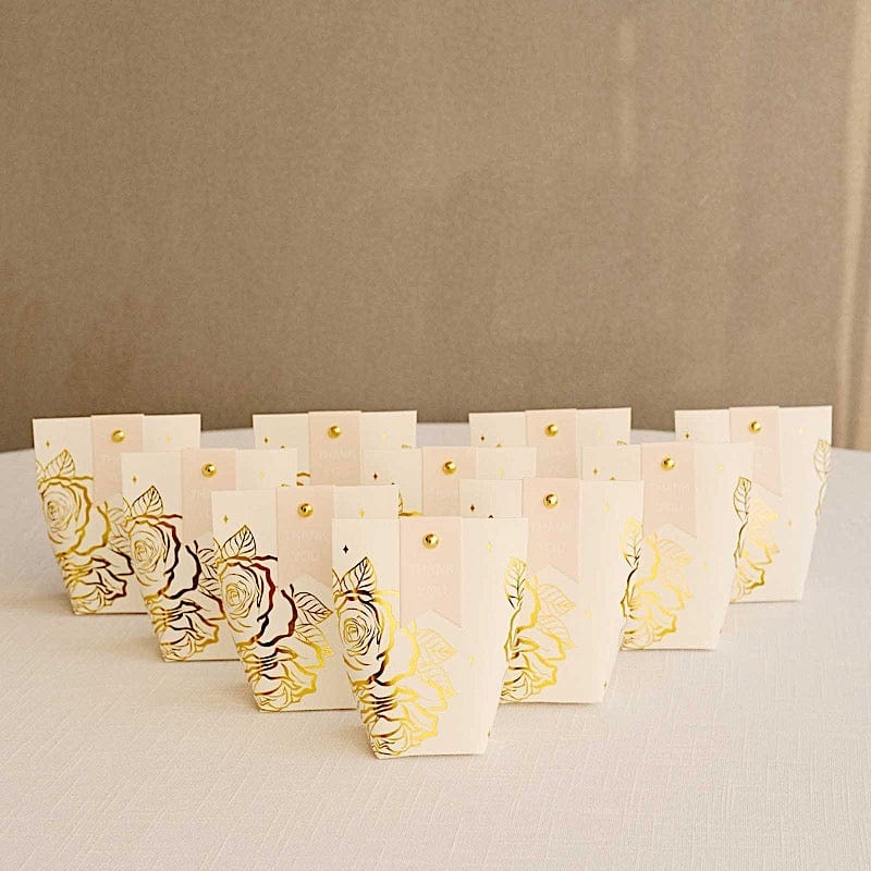 25 Paper Pouch Favor Gift Boxes with Pins and Tags