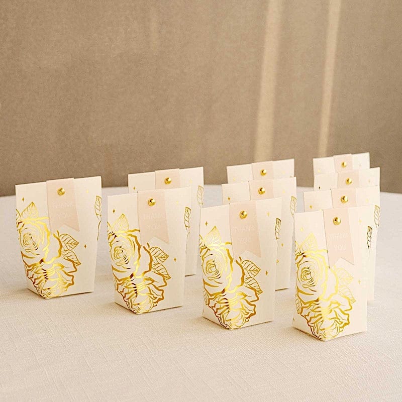 25 Paper Pouch Favor Gift Boxes with Pins and Tags