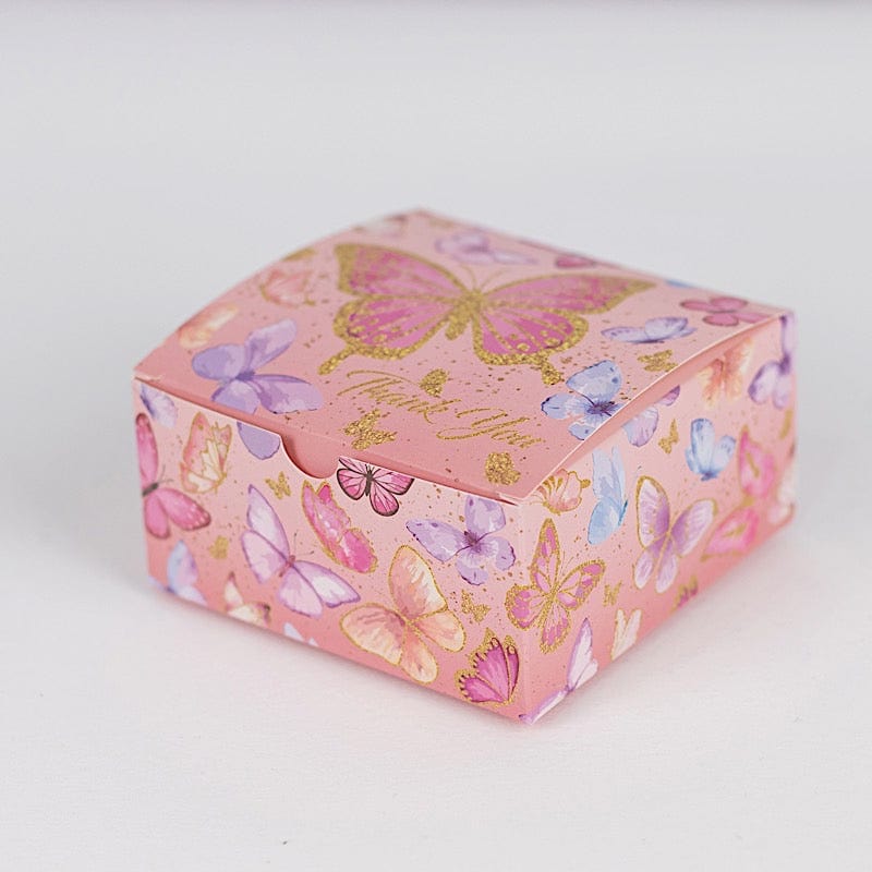 25 Pink Butterfly Themed Party Gift Boxes with 