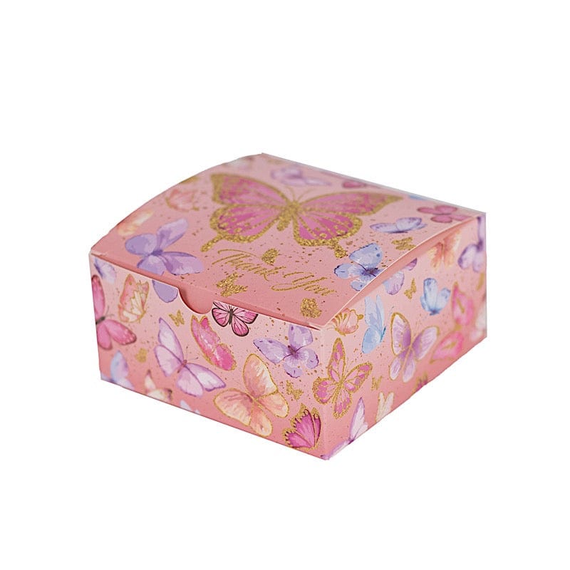 25 Pink Butterfly Themed Party Gift Boxes with 