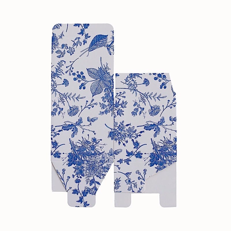 25 White 3x3 in Floral Printed Square Gift Boxes Party Favor Holders