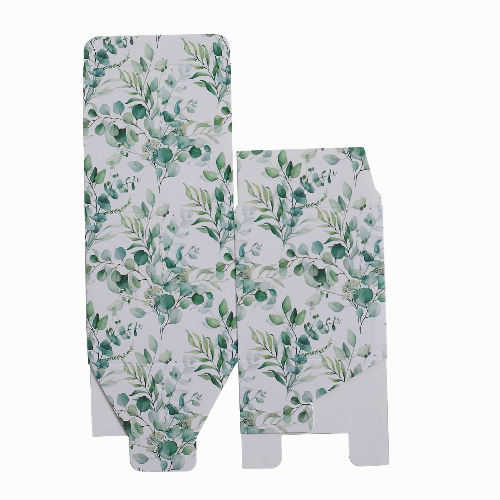 25 White 3x3 in Floral Printed Square Gift Boxes Party Favor Holders
