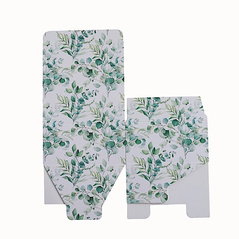25 White 4x4 in Floral Printed Square Gift Boxes Party Favor Holders