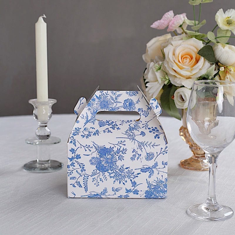25 Floral Printed Tote Gift Boxes Party Favor Holders