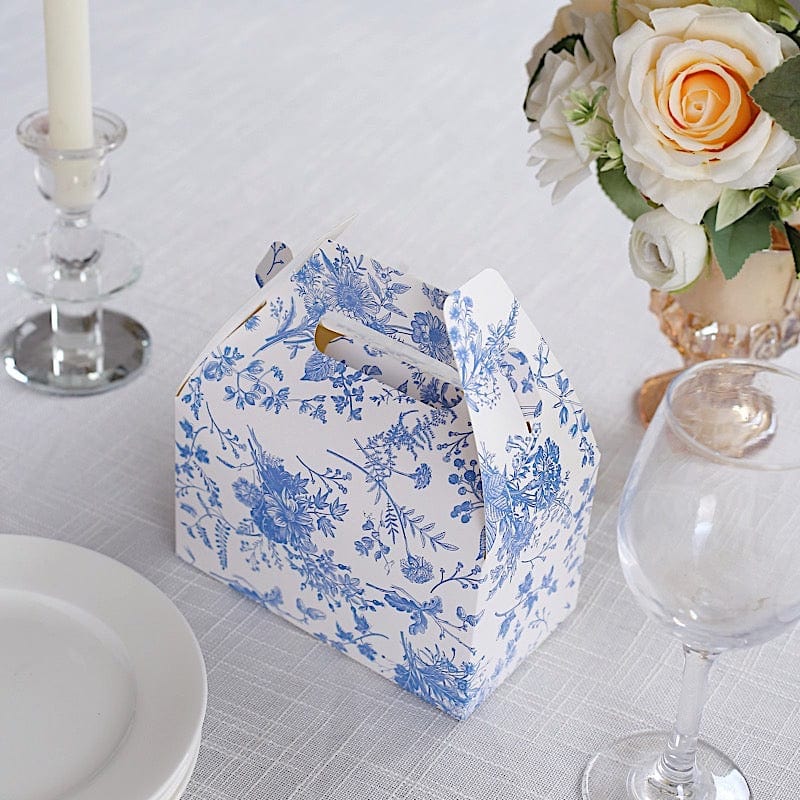 25 Floral Printed Tote Gift Boxes Party Favor Holders