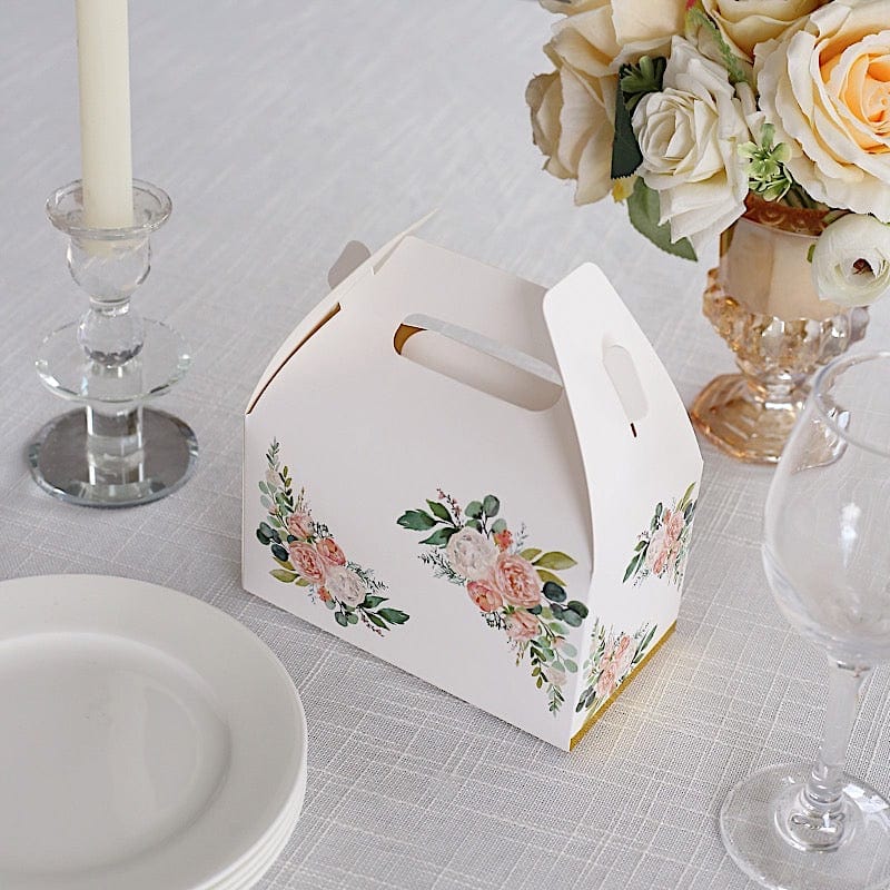 25 Floral Printed Tote Gift Boxes Party Favor Holders