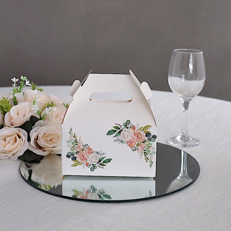 25 Floral Printed Tote Gift Boxes Party Favor Holders
