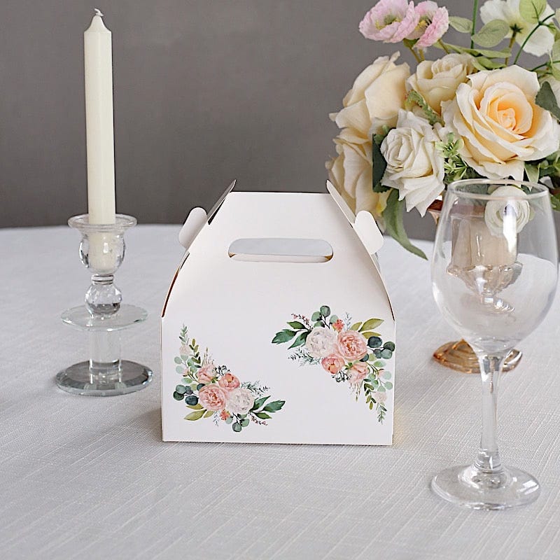 25 Floral Printed Tote Gift Boxes Party Favor Holders