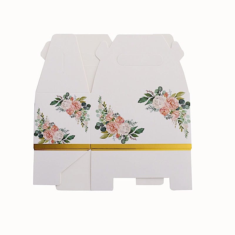 25 Floral Printed Tote Gift Boxes Party Favor Holders