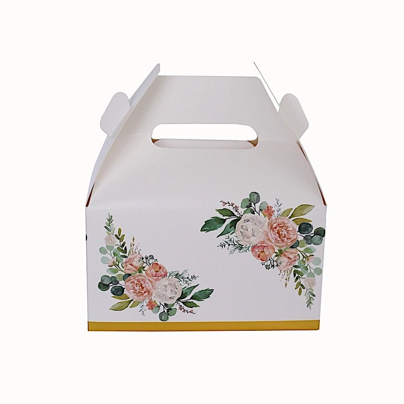 25 Floral Printed Tote Gift Boxes Party Favor Holders