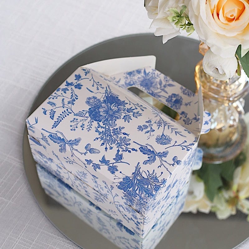 25 Floral Printed Tote Gift Boxes Party Favor Holders