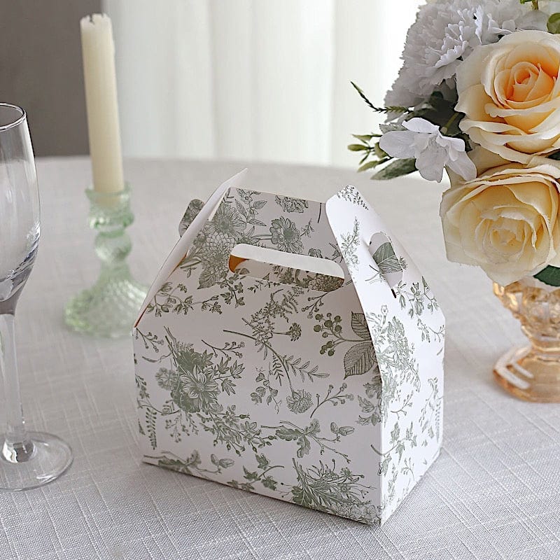 25 Floral Printed Tote Gift Boxes Party Favor Holders