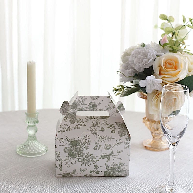 25 Floral Printed Tote Gift Boxes Party Favor Holders